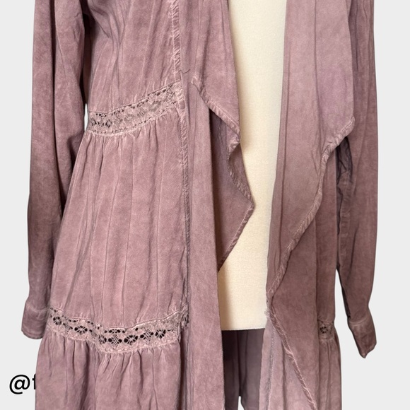 Bluheaven Mauve Plum Duster Flare Medium Boho Western - Picture 4 of 7